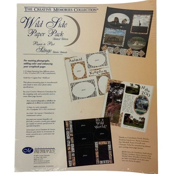 Creative Memories Paper Pack 10x12 Wild Side Animal Print Sheets Scrapbooking - Picture 1 of 2